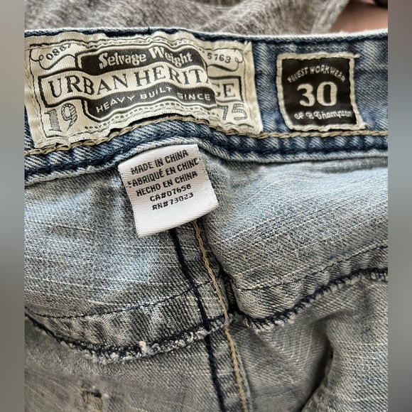 Urban Heritage Men's Blue patchwork Y2k Denim Shorts size 30 - Picture 5 of 6